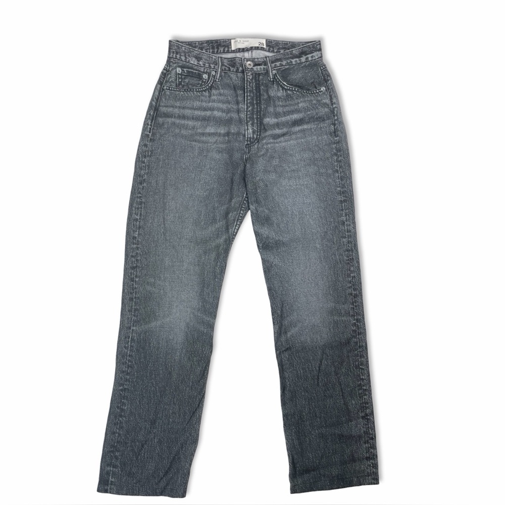 Rag & Bone Soft Faux Denim Pants Gray Straight Leg Tencel Size 28
